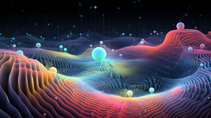 Wall Mural - a journey through algorithmic realms with an interactive generative artwork that takes viewers on a 