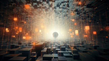 Wall Mural - a journey through algorithmic realms with an interactive generative artwork that takes viewers on a 
