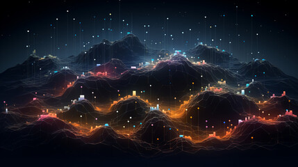 Wall Mural - a journey through algorithmic realms with an interactive generative artwork that takes viewers on a 