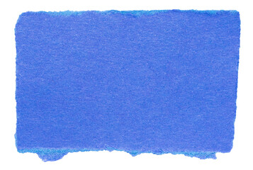 Wall Mural - single piece of isolated ripped crumpled blank blue paper with copy space for text on white or trans