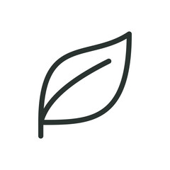 Eco leaf isolated icon, natural cosmetic vector icon with editable stroke