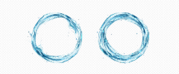 Wall Mural - realistic set of water circles isolated on transparent background. vector illustration of aqua splas