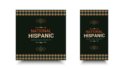 Wall Mural - Hispanic heritage month. Abstract ornament social media design, retro style with text, geometry