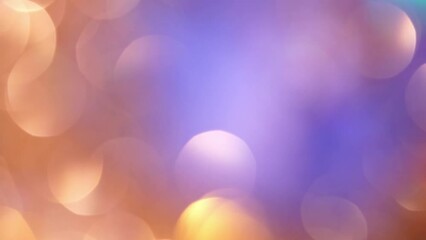 Wall Mural - Gold Bokeh Shimmers On Purple Background. Abstract colorful Christmas bokeh background. Natural Defocused blurry circles in motion. 