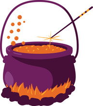 Cauldron With Potion Magic Isolated Icon Vector Illustration Design 