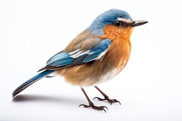 Beautiful isolated bird on white background. Capturing the serene beauty of nature