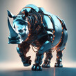 bionic cyber rhinoceros robot created with Generative AI technology