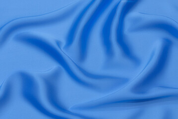 Wall Mural - Smooth elegant blue silk or satin luxury fabric texture for using as abstract background