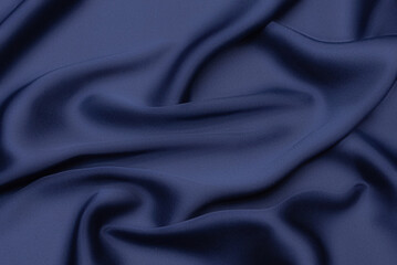 Wall Mural - Smooth elegant blue silk or satin luxury fabric texture for using as abstract background
