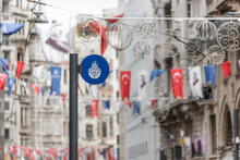 Istanbul, Turkey - 23 April 2023: View Of Istiklal Caddesi, A Large Avenue In Beyoglu District, Istanbul.