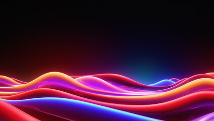 Wall Mural - Abstract Neon Wave Light. Futuristic Glow and Dynamic Motion. Shiny, Glowing Vortex in Purple Hue. Modern Illustration for flow Fantasy Designs. Vibrant and Illuminated Artwork. Data transfer concept.