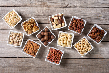 Canvas Print - Mix of nuts in bowl . Food background