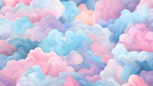 Pastel Pattern, Cotton Candy Cone, Illustration, 2D Background, Wallpaper, Social Media. Generative AI