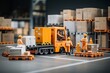 A delivery truck driver unloading packages and parcels, Generative Ai