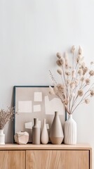 Wall Mural - Boho interior mockup scandinavian furniture, minimalist concept.