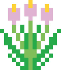 Wall Mural - Flower pixel art vector image