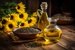 Sunflower oil extracted from its seeds, Generative Ai