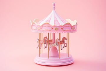 illustration of a Pink carousel