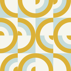 Leinwandbilder - Abstract vector background made with simple geometric shapes. Mid century modern inspired seamless colorful pattern for fabrics, wallpaper, poster design, invitations and business cards.
