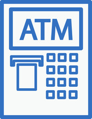 Wall Mural - atm icon line design, monoline icons.