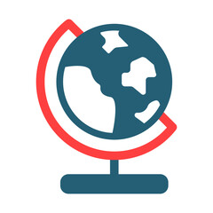 Geography Glyph Two Color Icon Design