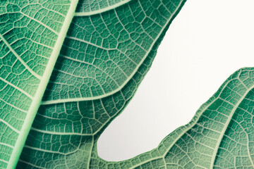 Macro of green leaf, detail nature