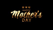Text Animation Ink Drop Effect Mother's Day Gold Style