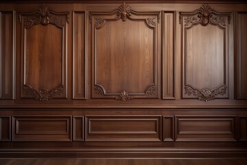 luxury wood paneling background or texture. highly crafted classic / traditional wood paneling, with