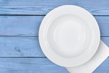 Poster - Colored background and empty round plate