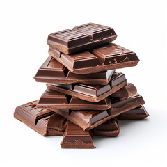 chocolate bars isolated on white background. Made with generative ai 