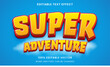 super hero adventure  Comic Cartoon tittle 3D Editable text Effect Style	