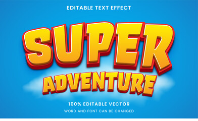 Wall Mural - super hero adventure  Comic Cartoon tittle 3D Editable text Effect Style	