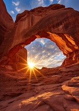 Arch Panorama In Sunset Light,