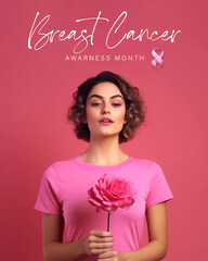 Wall Mural - Breast Cancer Awareness Month Poster Design