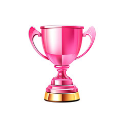 Generative AI, PNG Winner trophy, pink golden champion cup