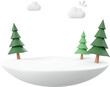 Christmas podium island, Christmas theme elements 3d illustration