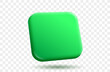 Vector 3d render button background banner. Green gradient app icon on transparent background Perspective rounded rectangle shape for web and mobile applications Round corners graphic symbol