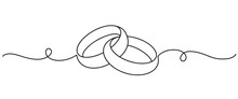 Wedding Ring Line Art Vector Illustration