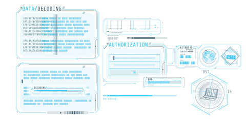 Data decoding program screen with authorization window.