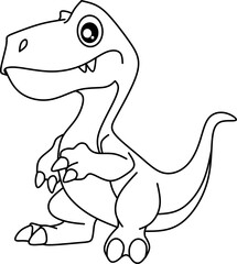 Sticker - Dinosaur line art for coloring book page