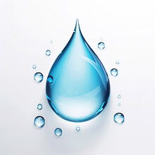 3D Rendering Water Drop Isolated