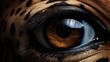  a close up of a tiger's eye with a tiger pattern.  generative ai