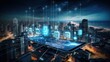© pinkrabbit - 5G wireless network, high speed internet, cloud computing or connect diagram technology, Data storage, service, synchronize, online, financial, Connectivity global, smart city, Gen by AI