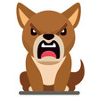 angry dog growling flat style vector illustration, Angry Pitbull , pug, bulldog growling stock vector image