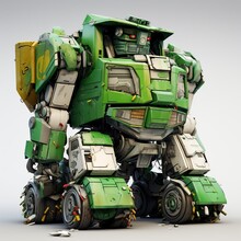 Green Garbage Truck Recycling Robot
