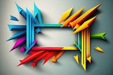 Wall Mural - Abstract frame with colorful arrows around the edges