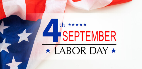 Happy Labor day, Holiday in United States of America celebrated on first monday in September, illustration, horizontal banner