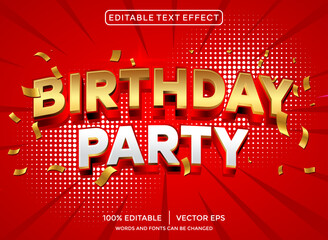 golden happy birthday 3d editable text effect