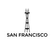 Sutro Tower  san francisco simple vector logo