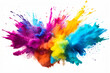 © mr_marcom - Colorful rainbow paint color smoke cloud explosion isolated on transparent background - Generative AI